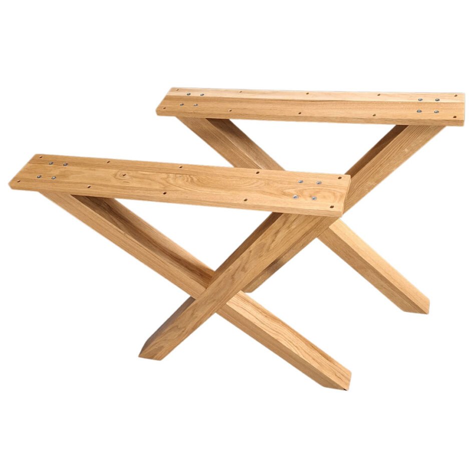 XL X-förmige Beine aus massivem Naturholz