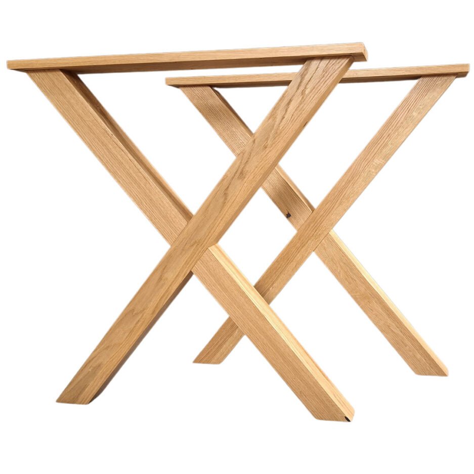 XL X-förmige Beine aus massivem Naturholz