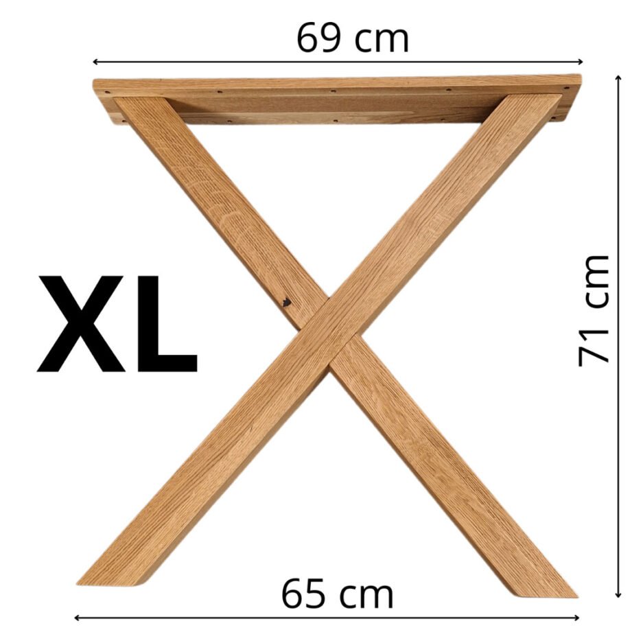 XL X-förmige Beine aus massivem Naturholz