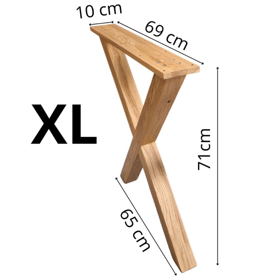 XL X-förmige Beine aus massivem Naturholz