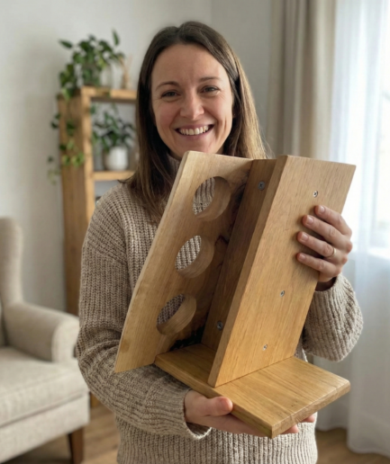 Weinregal „Elegance“ – Ein Meisterwerk aus massivem Eichenholz (Für 6 Flaschen)