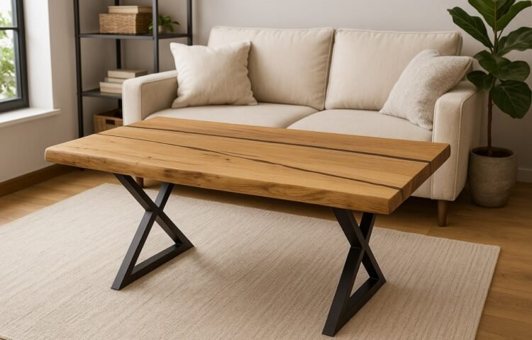 Natur Harmonie – Exklusiver Couchtisch aus massivem Eichenholz mit einzigartigem Design Natur Harmonie – Exklusiver Couchtisch aus massivem Eichenholz mit einzigartigem Design