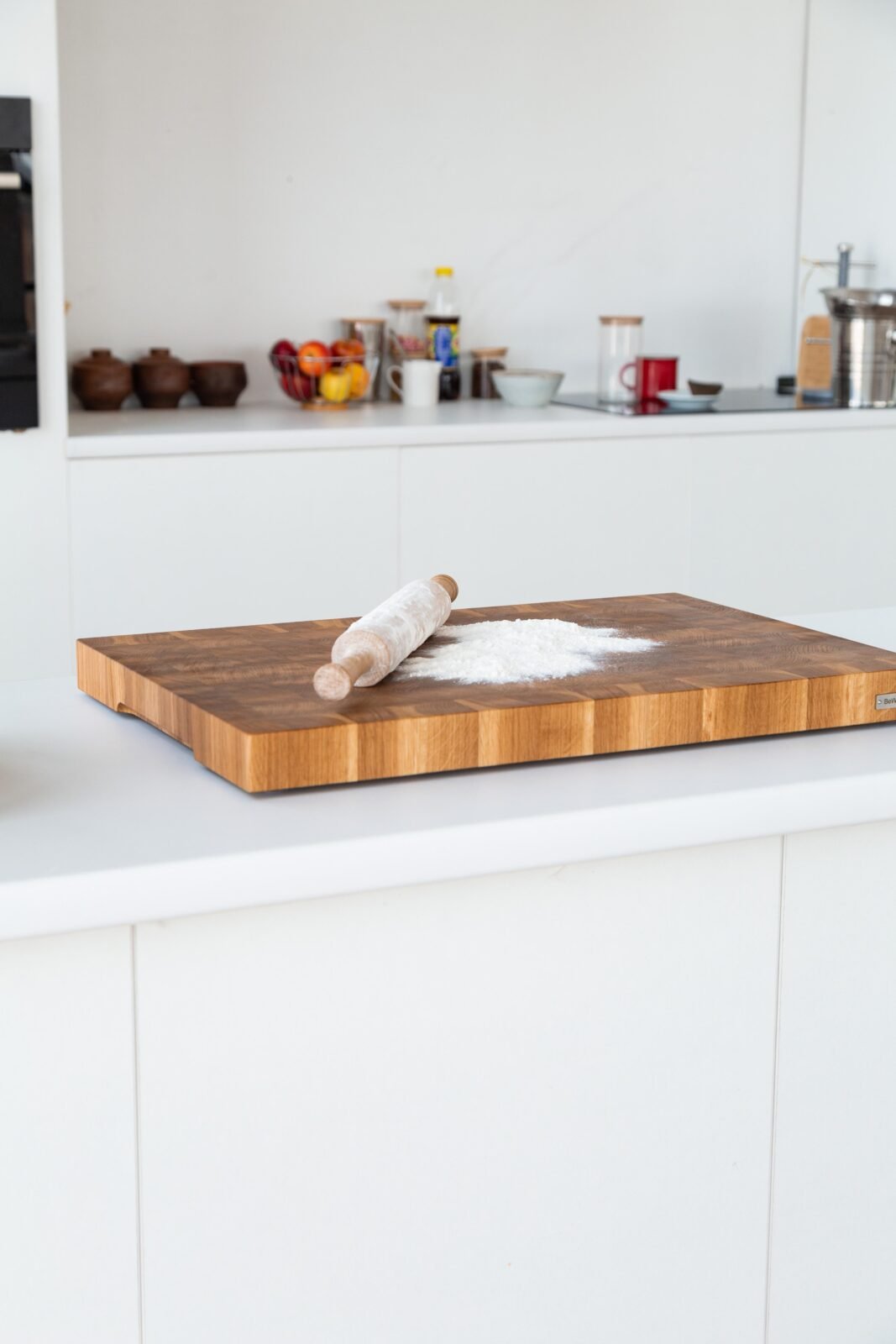 Eichenholz Stirnholz Schneidebrett 60x40 cm — Handgefertigte Küchenplatte mit Leinöl-Schutz gegen Wasser, Pilze & Flecken Eichen-Schneidebrett 60x40 cm