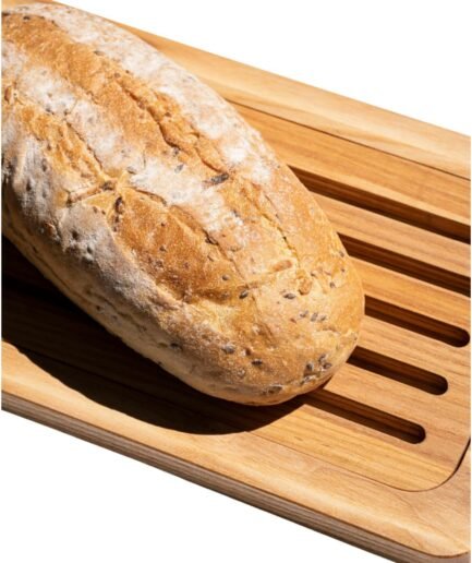 Brotbrett aus massiver Eiche | 40×20 cm | Handgefertigt Brot-Schneidebrett aus Eiche 40x20 cm — Handgefertigte Schneidplatte mit Leinöl-Schutz gegen Wasser & Schimmel