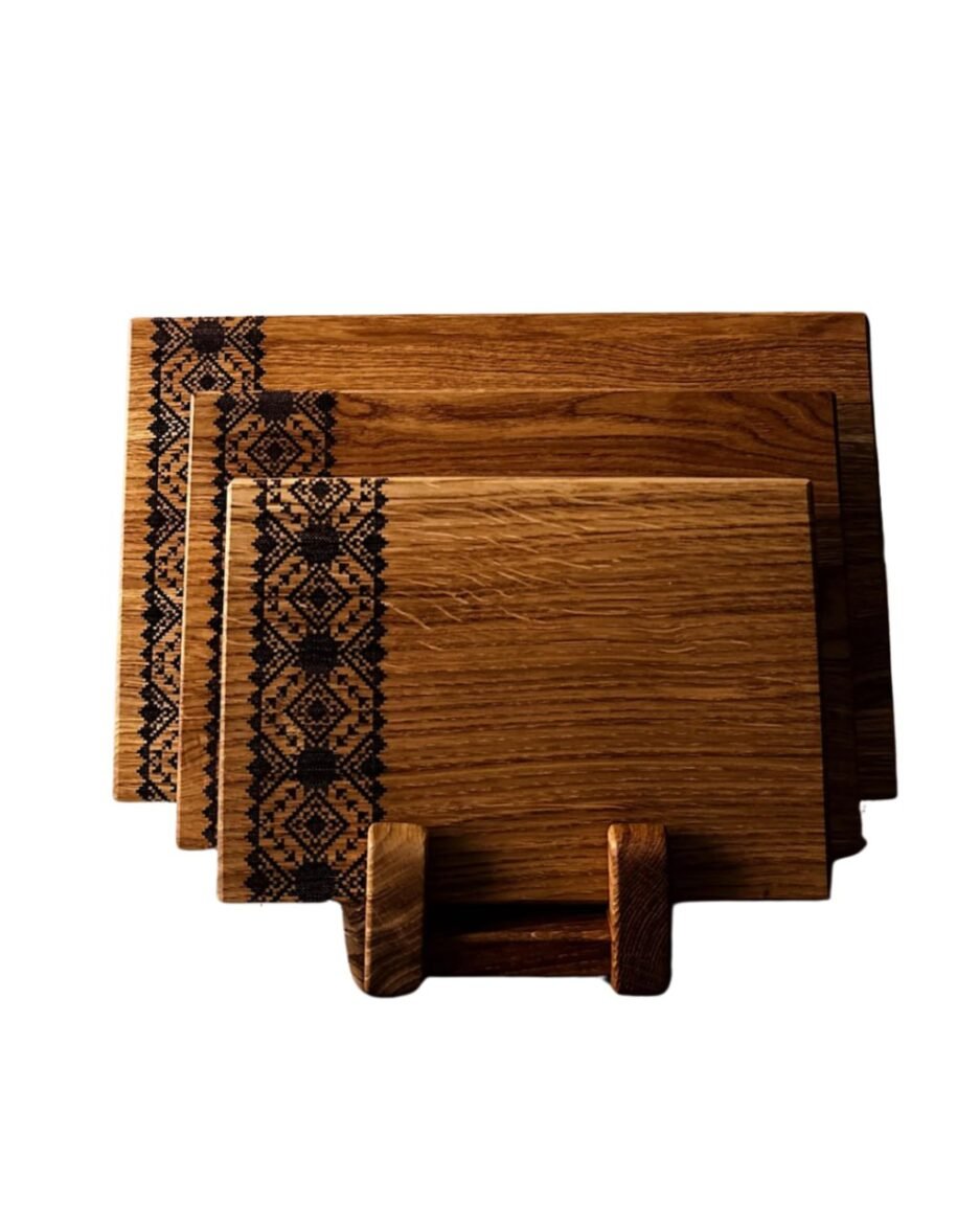 Massives Eichenholz Schneidebretter Set (37x23 cm, 30x20 cm, 25x17 cm) mit Naturöl-Finish | Handgefertigt in Deutschland