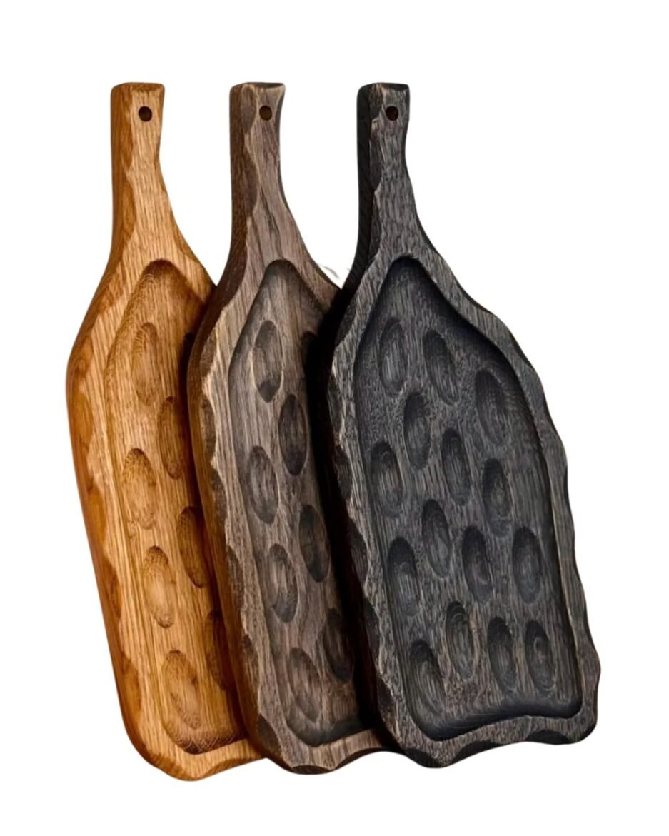 Rustikale Servierplatte aus Massivholz für Fleisch & Charcuterie (35x15 cm) | Mit Naturöl-Finish | Handgefertigt in Deutschland