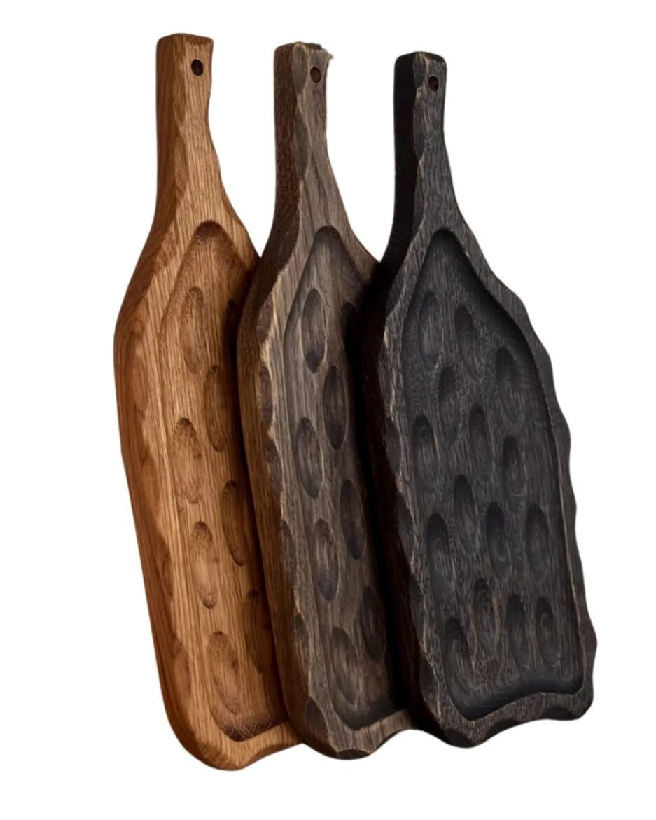Rustikale Servierplatte aus Massivholz für Fleisch & Charcuterie (35x15 cm) | Mit Naturöl-Finish | Handgefertigt in Deutschland