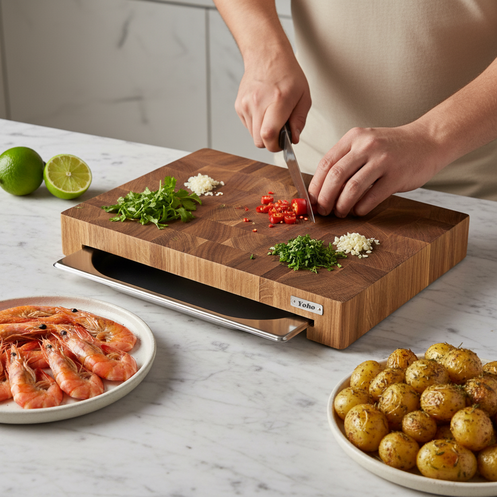 Professionelles Eschenholz-Schneidebrett mit Gastro-Schublade 30x40 cm — Exklusiv bei Massiv-Holztische.de Professionelles Eschenholz-Schneidebrett mit Gastro-Schublade 30×40 cm