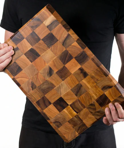 Stirnholz Schneidebrett aus Nussbaum 45x34 cm – Handgefertigte Premium Qualität aus massivem Walnussholz Stirnholz Schneidebrett aus Nussbaum | Nussbaum Stirnholz Schneidebrett | 45x34 cm