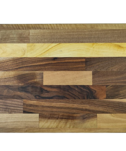 Nussbaum Schneidebrett mit Ledergriffen | Massives Küchenbrett | 40×50 cm