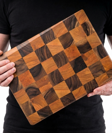 Stirnholz Schneidebrett aus Nussbaum | Kompaktes Nussbaum Brett | 25×35 cm