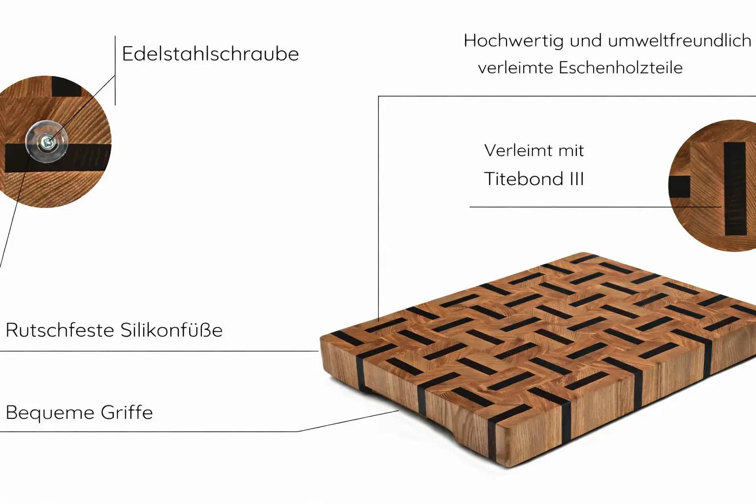 Stirnholz Schneidebrett aus Esche und Sapele – Einzigartiges Design-Schneidebrett für Ihre stilvolle Küche Stirnholz Schneidebrett aus Esche und Sapele – Einzigartiges Design-Schneidebrett für Ihre stilvolle Küche