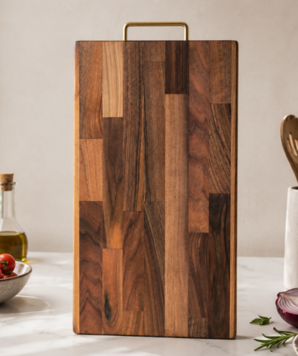 Stirnholz Schneidebrett aus Nussbaum 45x30 cm – Handwerkliche Perfektion für Ihre Küche