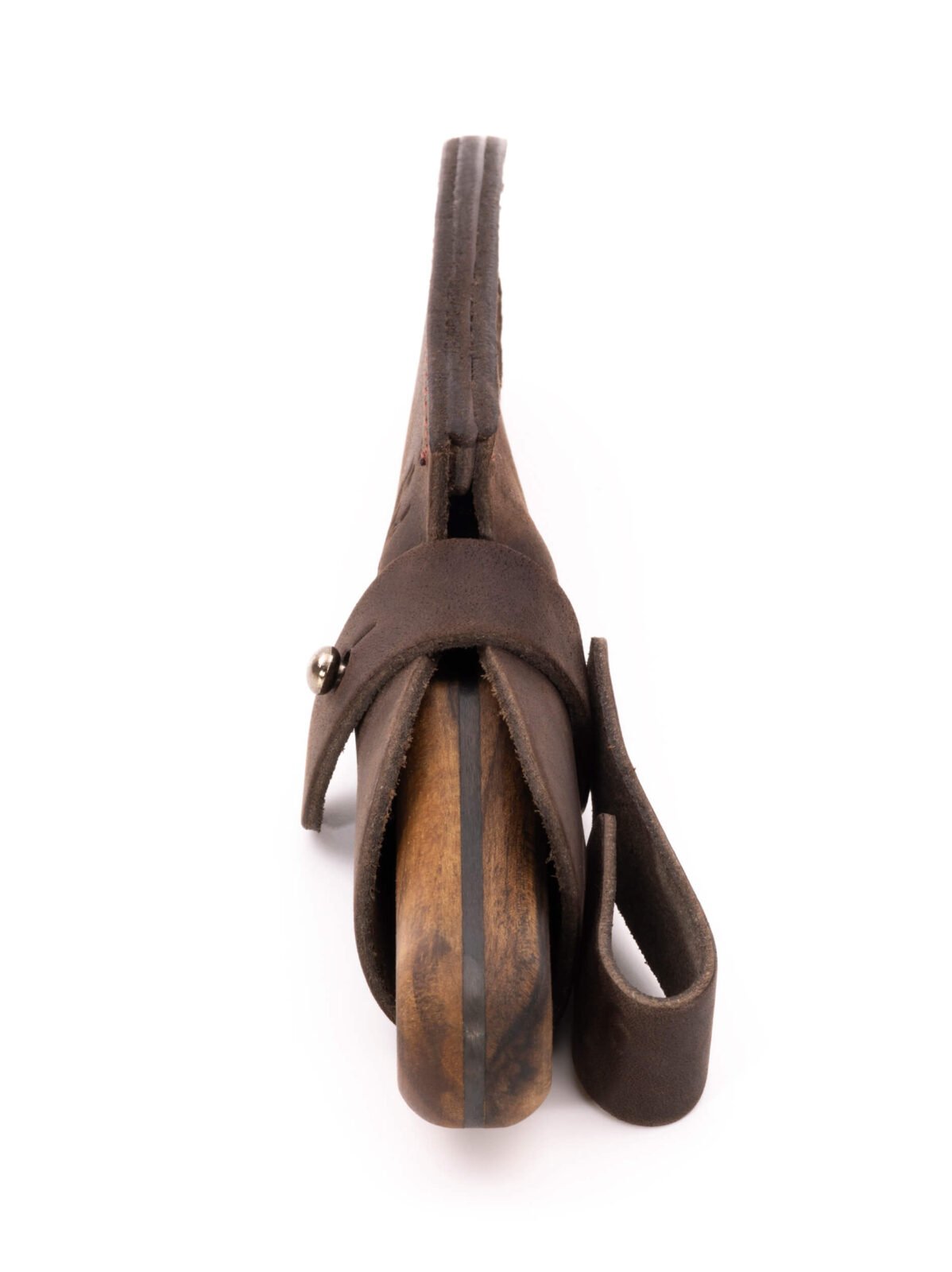 Bushcraft-Messer RK-5 — 9,5 cm brünierte Klinge aus Federstahl (65G), stabilisierter Nussbaumgriff, Lederscheide Bushcraft-Messer RK-5 — 9,5 cm brünierte Klinge aus Federstahl (65G), stabilisierter Nussbaumgriff, Lederscheide