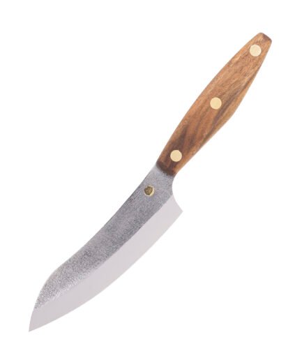 Küchenmesser S3 — 13,5 cm Klinge aus Kohlenstoffstahl (X12MF), Nussbaumgriff, handgefertigt