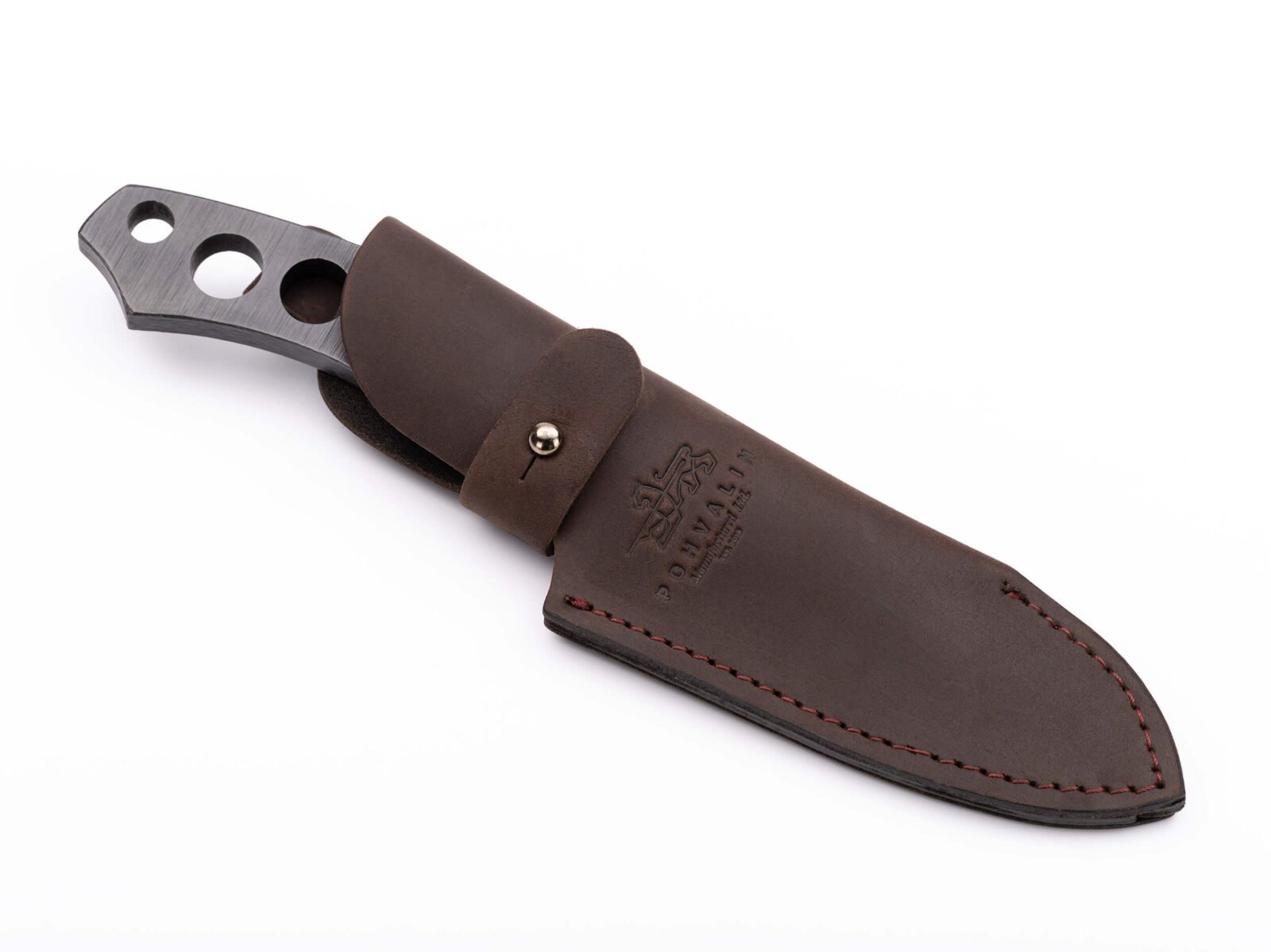 Bushcraft-Messer SK1 Skeleton — 9 cm Klinge, 8 mm Klingenrücken, Federstahl 65G brüniert, Lederscheide Bushcraft-Messer SK1 Skeleton — 9 cm Klinge, 8 mm Klingenrücken, Federstahl 65G brüniert, Lederscheide
