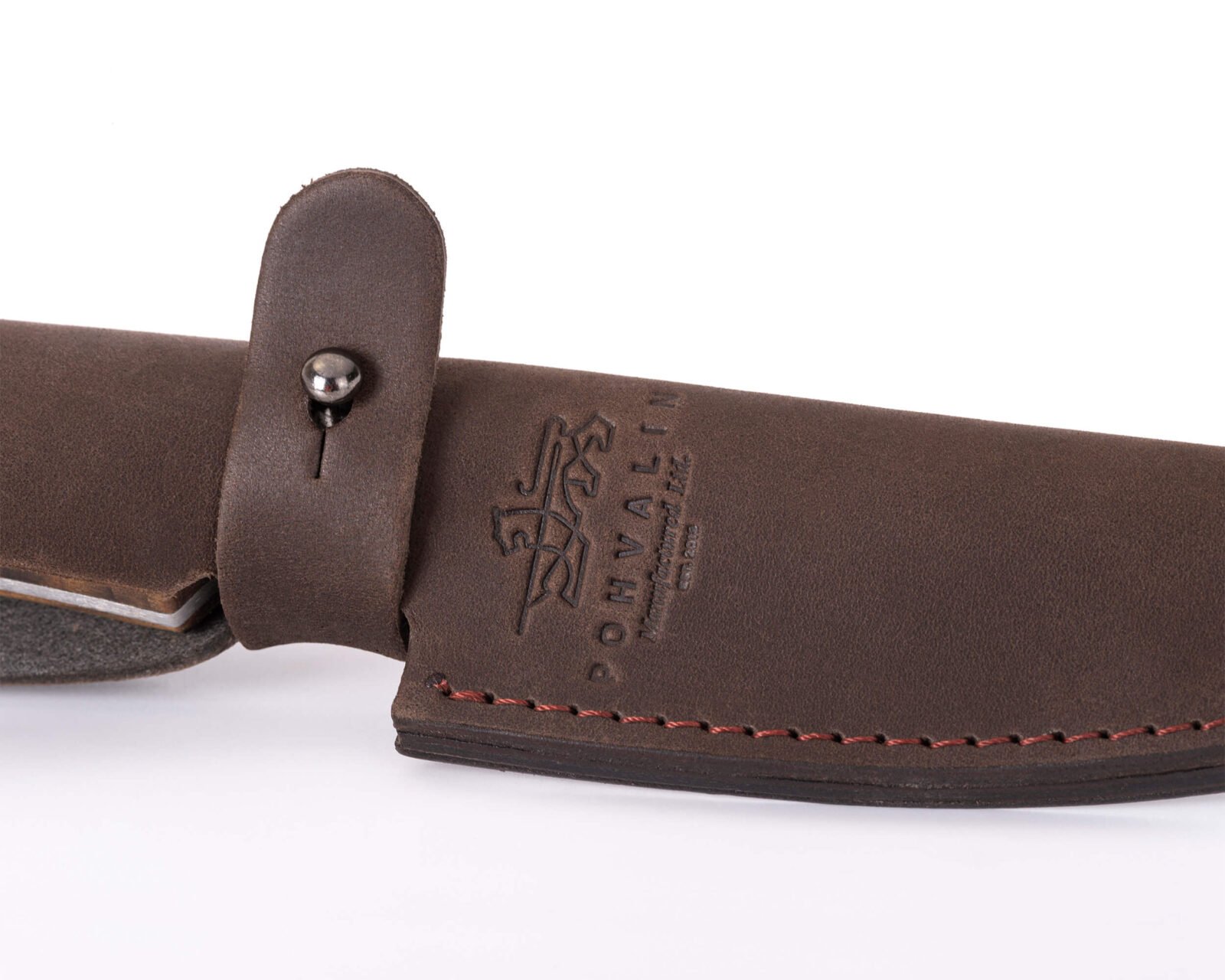 Handgeschmiedetes Bushcraft-Messer RK-6 — 12,5 cm Klinge aus Kohlenstoffstahl (X12MF), Nussbaumgriff mit Messingstiften, Lederscheide Handgeschmiedetes Bushcraft-Messer RK-6 — 12,5 cm Klinge aus Kohlenstoffstahl (X12MF), Nussbaumgriff mit Messingstiften, Lederscheide