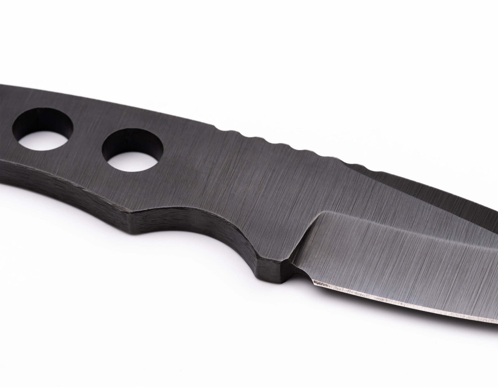Bushcraft-Messer SK1 Skeleton — 9 cm Klinge, 8 mm Klingenrücken, Federstahl 65G brüniert, Lederscheide Bushcraft-Messer SK1 Skeleton — 9 cm Klinge, 8 mm Klingenrücken, Federstahl 65G brüniert, Lederscheide