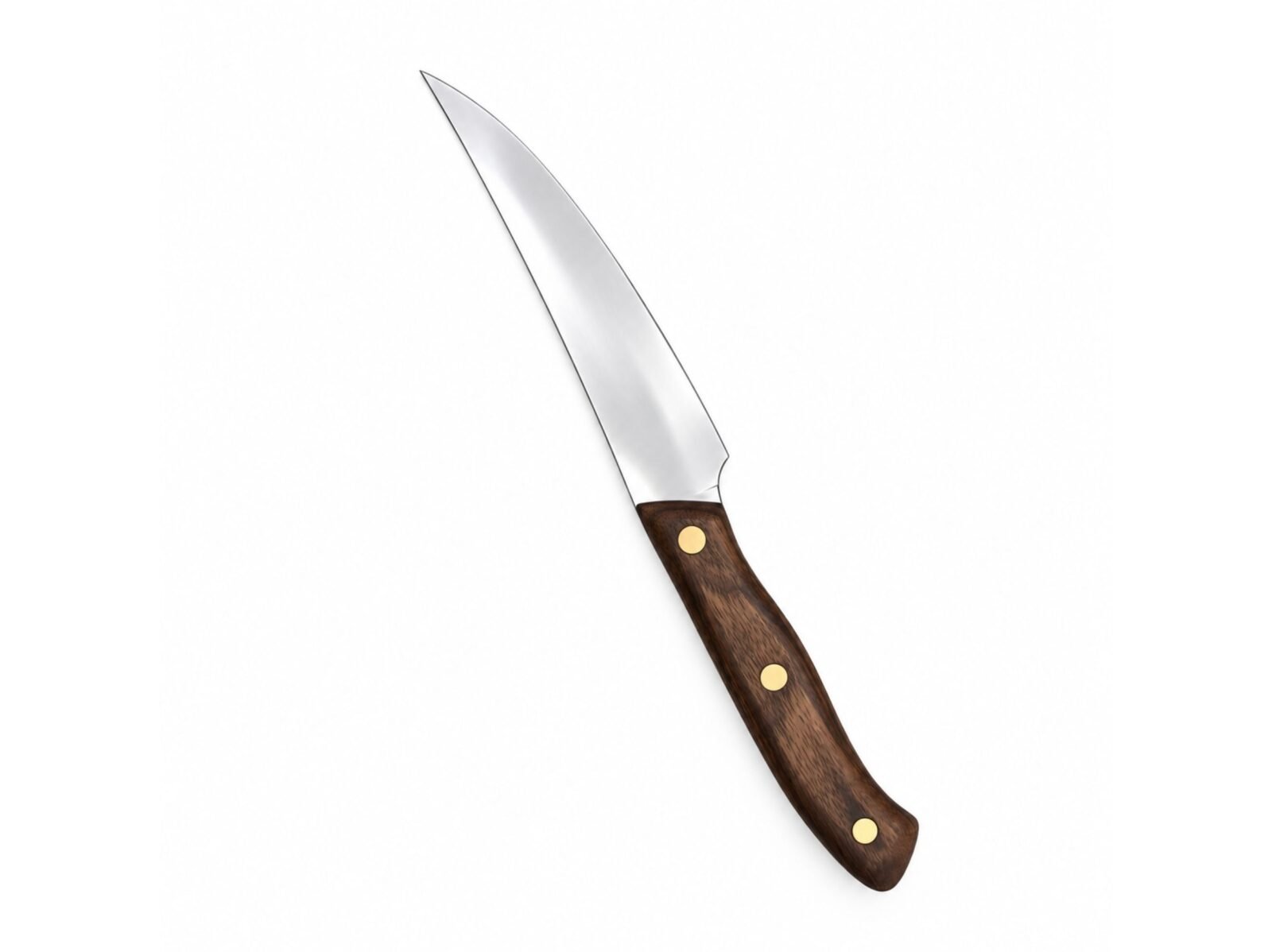 Filetiermesser F1 – flexible 14 cm Klinge aus rostfreiem Stahl, Griff aus dunklem Nussbaum Filetiermesser F1 mit flexibler Klinge und Griff aus dunklem Nussbaum, Gesamtansicht