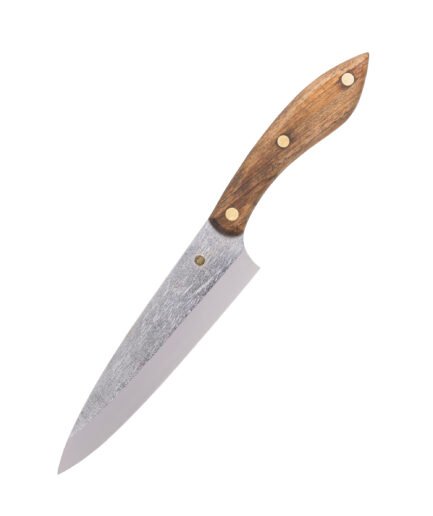 Handgeschmiedetes Chefmesser CH1 — 15,5 cm Klinge aus X12MF-Carbonstahl, Griff aus massivem Nussbaum
