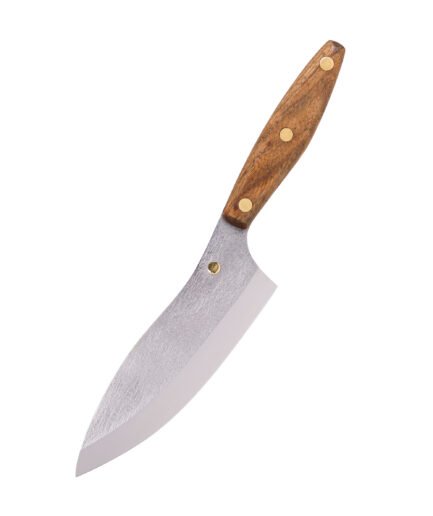 Küchenmesser S4 — 15,5 cm Klinge aus Kohlenstoffstahl (X12MF), Nussbaumgriff, handgefertigt