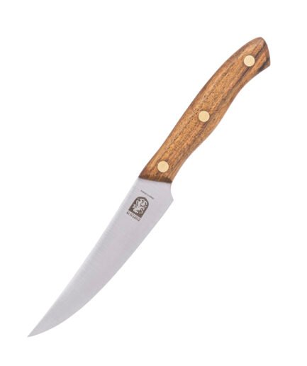 Handgeschmiedetes Filetiermesser F1 — flexible 14 cm Klinge aus rostfreiem Stahl, Griff aus massivem Nussbaum