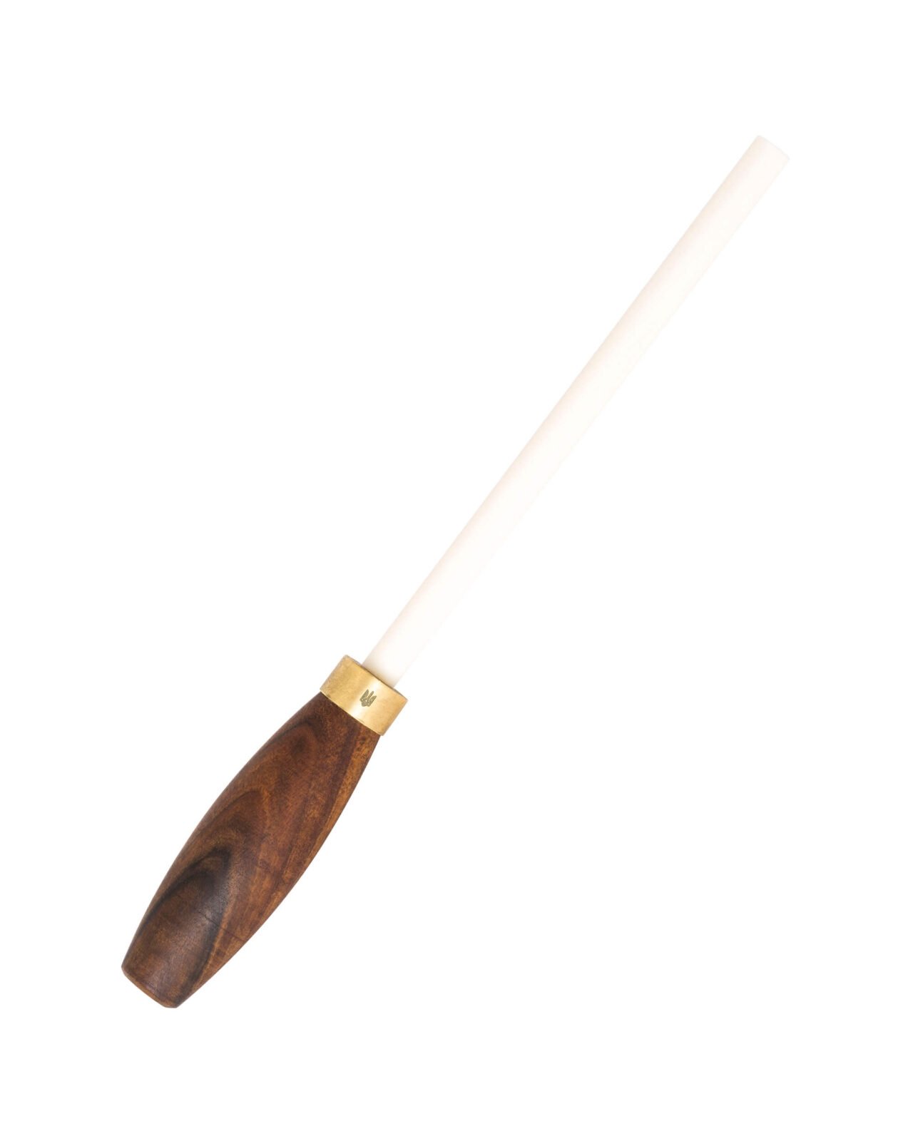 Keramik-Wetzstab mit Nussbaumgriff und graviertem Messingbolster — die schnelle Klingenpflege für Ihre Messer, ca. 32 cm Keramik-Wetzstab mit Nussbaumgriff und graviertem Messingbolster — die schnelle Klingenpflege für Ihre Messer, ca. 32 cm
