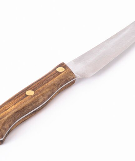Handgeschmiedetes Filetiermesser F1 — flexible 14 cm Klinge aus rostfreiem Stahl, Griff aus massivem Nussbaum