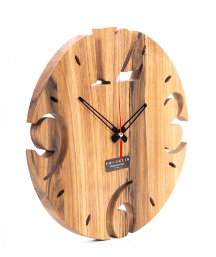 Wanduhr aus massivem Nussbaum — Ø 30 cm, Naturöl-Wachs-Finish, geräuscharmes Quarzwerk Wanduhr aus massivem Nussbaum — Ø 30 cm, Naturöl-Wachs-Finish, geräuscharmes Quarzwerk